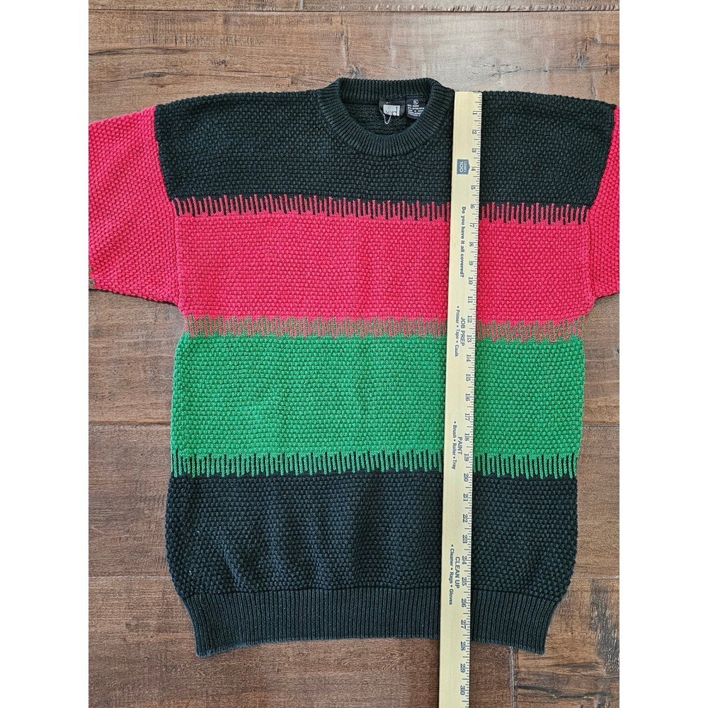VTG Coogi-style Cosby Sweater Men's XL Colorblock Popcorn Knit Cotton - Picture 6 of 9